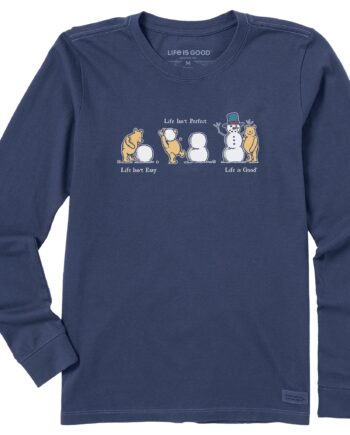 Women's Life Isn't Easy Winnie Snowman Long Sleeve Crusher Tee