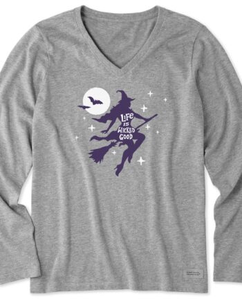 Women's Life is Wicked Good Long Sleeve Crusher Vee