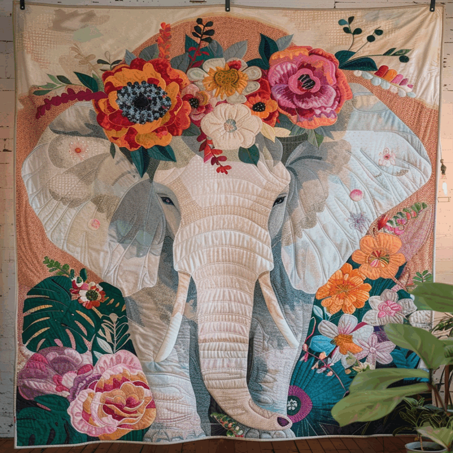 Elephant Quilted Blanket BT030618