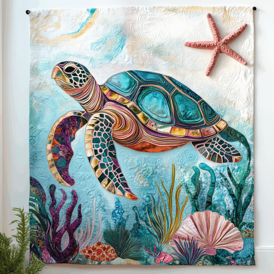 Turtle Quilted Blanket BT03069