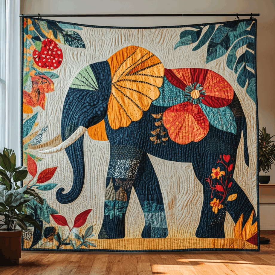 Elephant Quilted Blanket BT030616