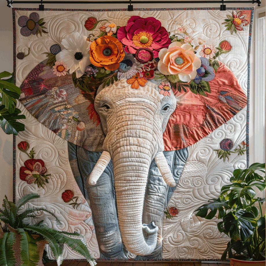Elephant Quilted Blanket BT030617