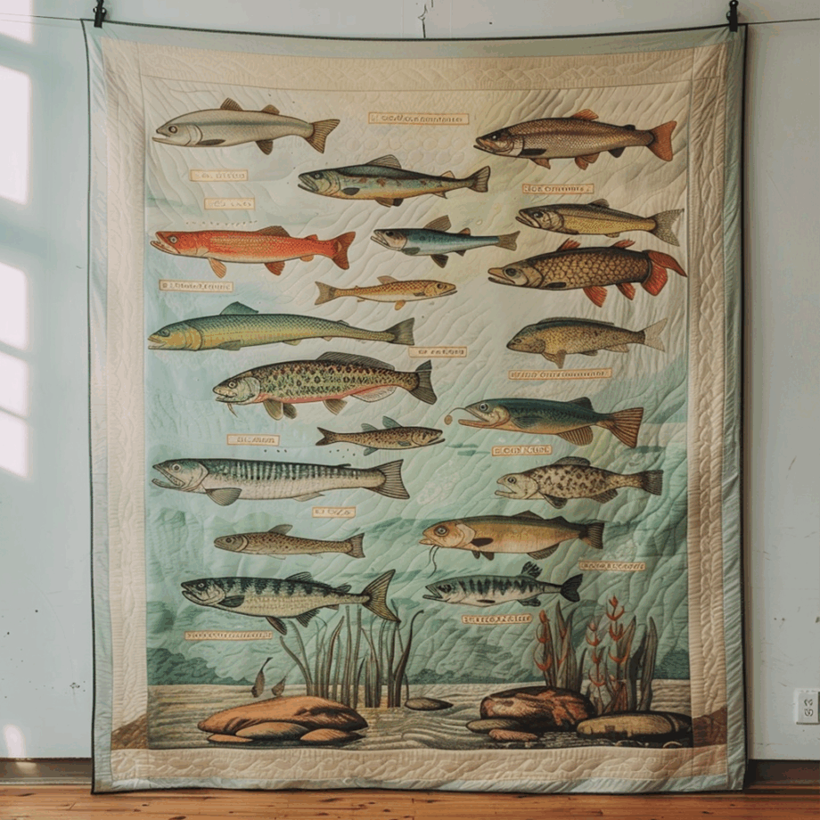 Fishing Quilted Blanket BT030624