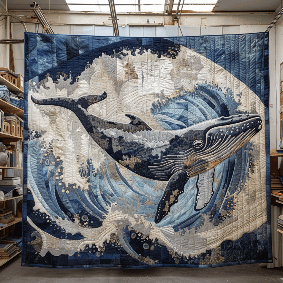 Whale Quilted Blanket BT060615