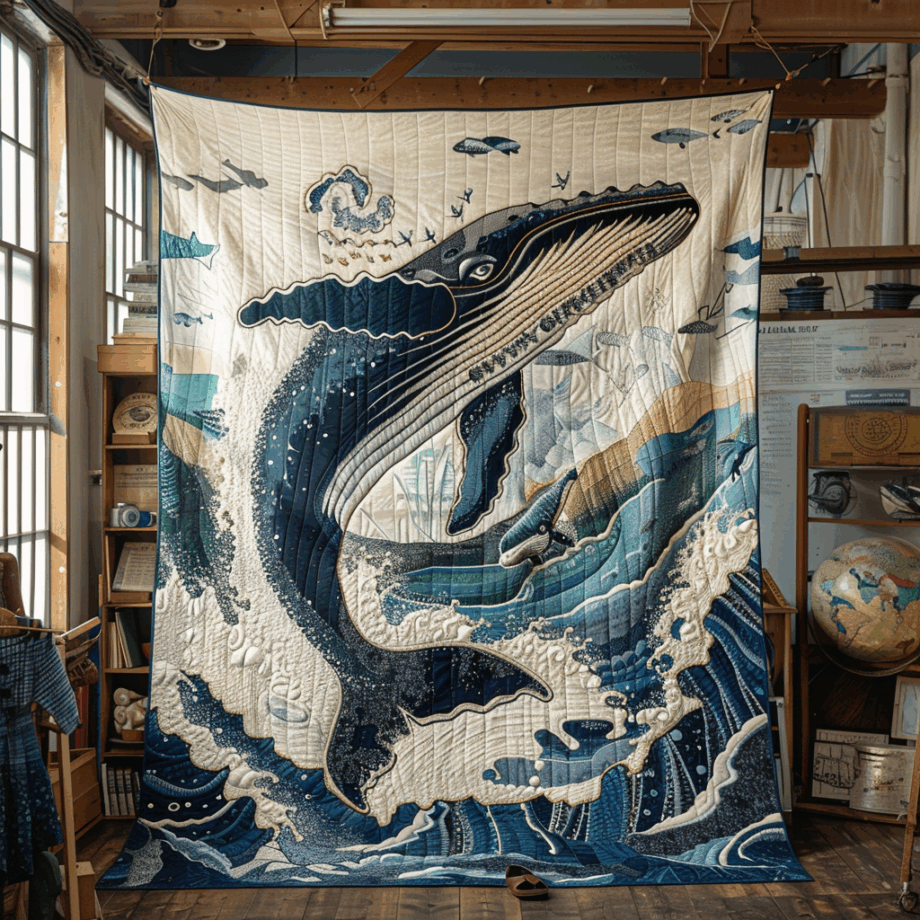 Whale Quilted Blanket BT060616