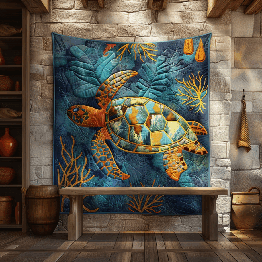 Turtle Quilted Blanket BT060607