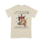 I Can Do All Thing Christ Jesus Lion and Lamb Dove T-Shirt - Image 2