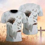 Christian Hoodie, Jesus Christ With Butterfly 3D All Over Print T-Shirt And Hoodie - Image 2