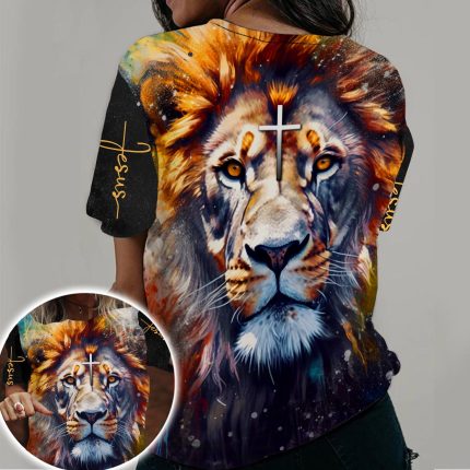 Jesus And The Lion Of Judah - Inspirational Gifts For Christians 3D All Over Print T-Shirt And Hoodie