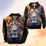 Jesus And The Lion Of Judah - Inspirational Gifts For Christians 3D All Over Print T-Shirt And Hoodie - Image 4