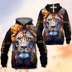 Jesus And The Lion Of Judah - Inspirational Gifts For Christians 3D All Over Print T-Shirt And Hoodie - Image 5