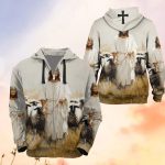 Jesus Christ And Sheeps, Gifts For Christian - Inspirational Christian 3D All Over Print T-Shirt And Hoodie - Image 3