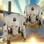 Jesus Christ And Sheeps, Gifts For Christian - Inspirational Christian 3D All Over Print T-Shirt And Hoodie - Image 5