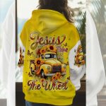 Jesus Take The Wheel Yellow Vintage Truck with Sunflowers 3D All Over Print T-Shirt And Hoodie - Image 4