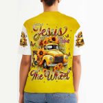 Jesus Take The Wheel Yellow Vintage Truck with Sunflowers 3D All Over Print T-Shirt And Hoodie - Image 2