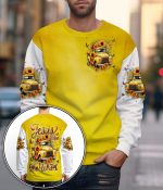 Jesus Take The Wheel Yellow Vintage Truck with Sunflowers 3D All Over Print T-Shirt And Hoodie - Image 6