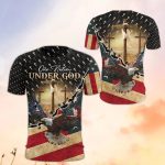 One Nation Under God American Flag Eagle - Inspirational Christian 3D All Over Print T-Shirt And Hoodie - Image 4