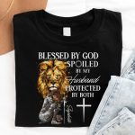 Woman Warrior of God Blessed by God Spoiled by My Husband T-Shirt - Image 4