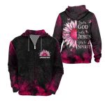 Pink Sunflower Blessed By God Loved By Jesus - Inspirational Christian 3D All Over Print T-Shirt And Hoodie - Image 3