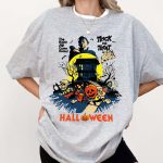 Spooky Night Trick Or Treat Haunted House Halloween T-Shirt - Image 3
